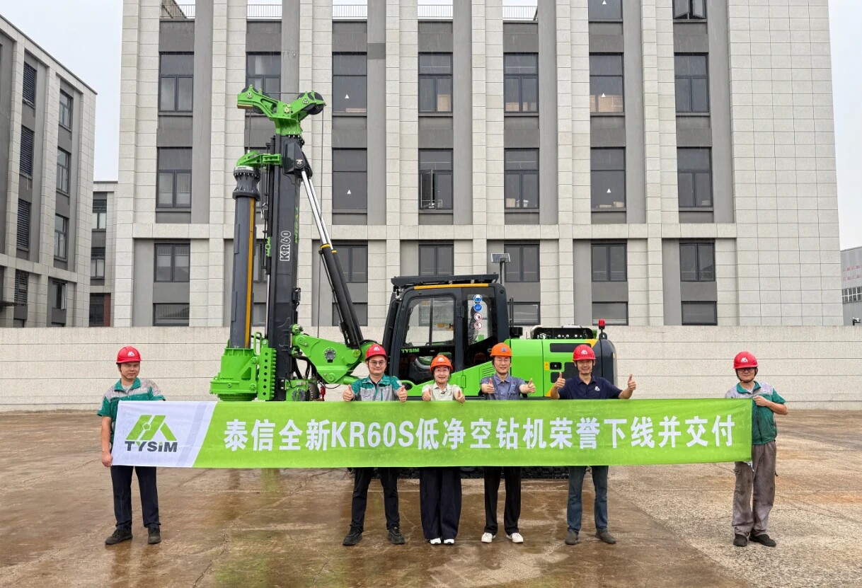 tysim-kr60s-low-headroom-rotary-drilling-rig-delivery
